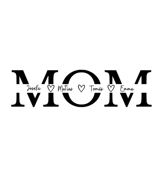 Polerón Personalizado “MOM con Nombres”