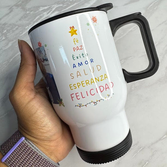 Vaso térmico Navideño con Asa Negra