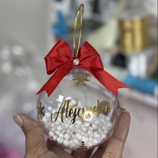 Esfera Navideña con Nombre y Nieve