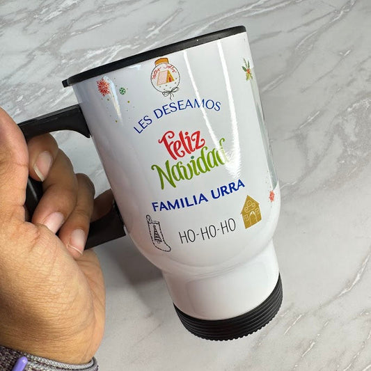 Vaso térmico Navideño con Asa Negra