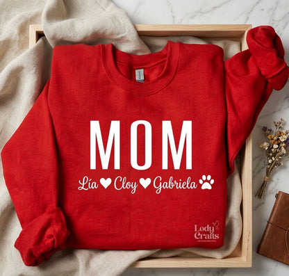 Polerón Personalizado “MOM” con Nombres