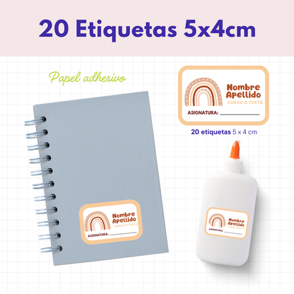 20 Etiquetas 5×4 cm (Papel adhesivo)