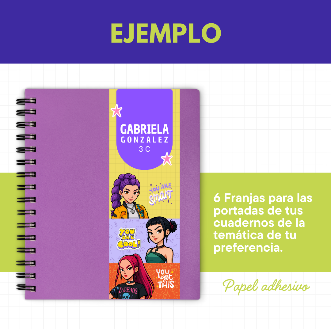 Franjas para Portadas (6 unidades) – Papel adhesivo