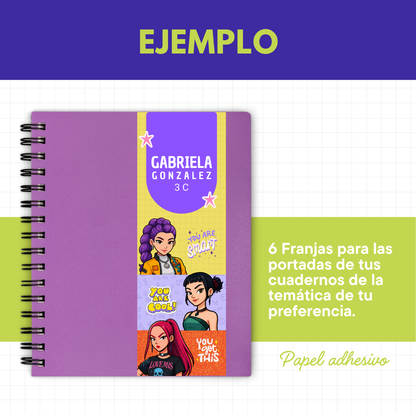 Franjas para Portadas (6 unidades) – Papel adhesivo